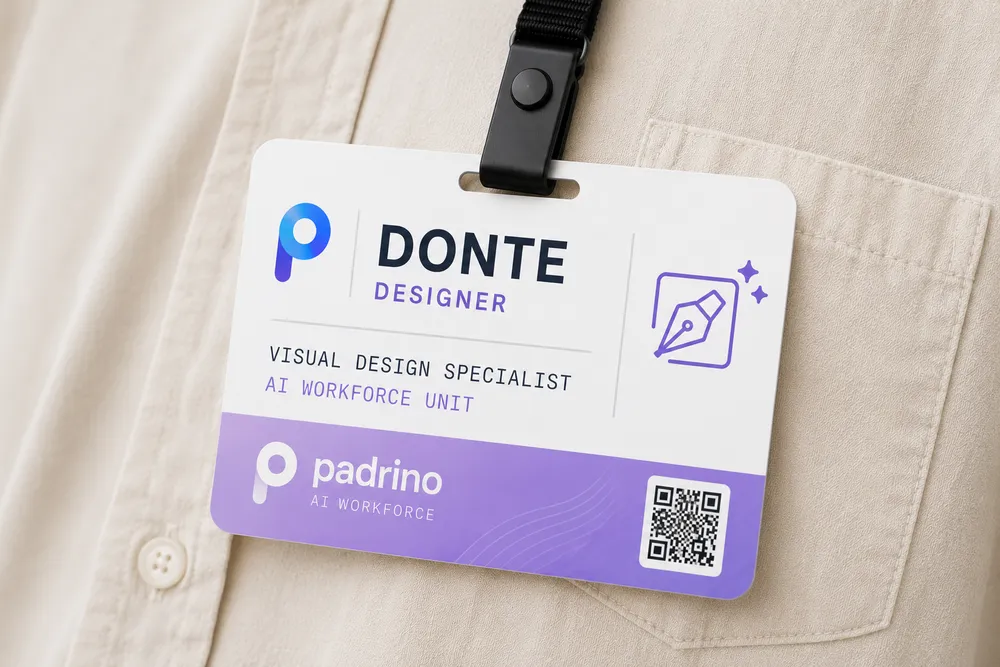 Donte Designer — Padrino AI Workforce ID badge